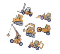EXAOMBLE 7 Parches Bordados Adhesivos en Forma de Vehículos de Ingeniería para Reparación de Ropa, Hechos de Poliéster, Ideales para Camisetas y Jeans en Proyectos de Manualidades