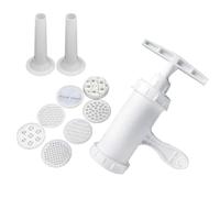 EXAOMBLE 7 Piezas Máquina Manual para Hacer Fideos Casera de Pvc Color Blanco 7 Moldes y 2 Embudos, Adecuado para Uso Doméstico y Cocina DIY