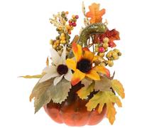 EXAOMBLE Adorno Artificial de Calabaza y Hoja de Arce para Halloween en Plástico Verde, Accesorio Decorativo Adecuado para Fiesta y Dormitorio en Temporada de Caída Estilo Varios Estilos