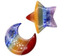 EXAOMBLE Adornos Decorativos Estilo Delicado y Elegante de Piedra Natural en Forma de Luna y, 2 Piezas para del Hogar y Festivales