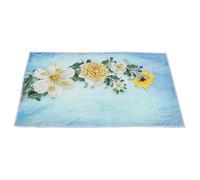 EXAOMBLE Alfombra Diseño Floral Antideslizante de Terciopelo Cojín Fácil de Limpiar para Habitaciones y