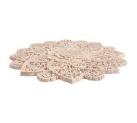 EXAOMBLE Aplique de Madera Redondo Diseño Floral Francés, Decoración Ligera para Pared del Hogar y Embellecimiento de Puertas de Gabinete Beige