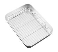 EXAOMBLE Bandeja de Horno de Acero Inoxidable con Rejilla de Enfriamiento para Hornear Galletas y Hornear Alimentos Soporte Extraíble y Uso de Refrigeración