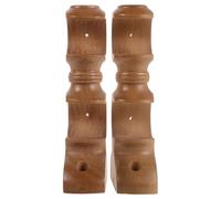 EXAOMBLE Base Fija para Soportes de Barra de Cortina Doble de Madera Natural 28 MM 2 Piezas para Montaje en Pared en Cocina y Sala de Estar