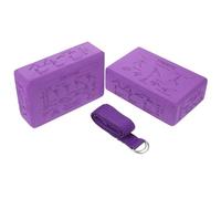 EXAOMBLE Bloques de Yoga de Alta Densidad Correa, Espuma EVA 23X15X7,6 CM para Ejercicios de Flexibilidad y Estabilidad en Pilates y Fitness para Principiantes