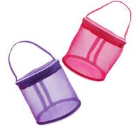 EXAOMBLE Bolsa de Almacenamiento para Ovillos de Lana Malla de Nylon, Contenedor Portátil para Labores de Crochet y Costura, Incluye 2 Piezas Tamaño 5.51X5.51X5.11 Pulgadas