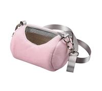 EXAOMBLE Bolsa de Transporte para Hámster Redonda Rosa Mochila Portátil para Mascotas para y Excursiones Diseño Transpirable Correa Extendible y Resistente al Rasguño