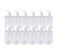 EXAOMBLE Botellas para champú y loción 24 unidades 60 ml white de plástico ligeras sin olor, botellas de viaje rellenables para crema de manos y tónico facial en viajes Color Aleatorio