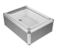 EXAOMBLE Caja de Sugerencias de Aleación de Aluminio Gris Transparente Mediana Cerradura de Seguridad, Buzón Colgante Multifuncional para Oficina y Organización en Pared Estilo