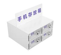 EXAOMBLE Caja Organizadora Acrílica para Teléfono Móvil Cerradura Individual y 4 Compartimentos, Diseño Transparente para Taquillas y Aulas