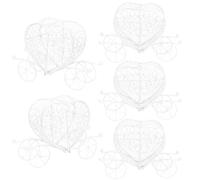 EXAOMBLE Caja para Dulces en Forma de Corazón de Hierro Blanco, 5 Piezas, Diseño Creativo para Fiestas Temáticas y Almacenamiento de Golosinas