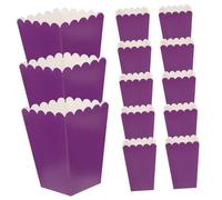 EXAOMBLE Cajas de Palomitas de Maíz para Fiesta, Plegables de Papel Resistente Grasa, Color Morado, Paquete de 50 Unidades, Contenedor Ligero para Bodas y Eventos