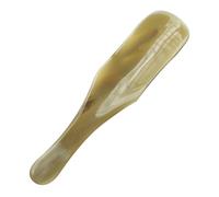 EXAOMBLE Calzador Práctico para Regalar de Cuerno de Yak Portátil Color Caqui Superficie Suave que Alivia el Dolor de Espalda a Personas Mayores