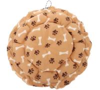 EXAOMBLE Cama Redonda para Mascotas Beige de Felpa y Material No Tejido Fondo Antideslizante, sin Olor Irritante, Adecuado para Dormir en Casa o Dormitorio en Invierno