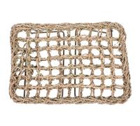 EXAOMBLE Cama Tumbona para Reptiles y Lagartos Barbados Esterilla de Paja Tejida y Estructura de Hierro, Resistente y Estable para Descanso y Sueño Confortable