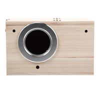 EXAOMBLE Casa Nido de Madera para Jardín Caja de Cría para Cotorras y Periquitos, Accesorio para Aves Pequeñas, Diseño Casual para Exteriores