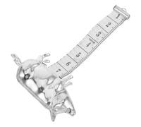 EXAOMBLE Cinta Métrica Mini de Metal Retro Cuerpo de Cerdito Resistente y Compacto, Color Plata, Tamaño 6.5x3x1.5cm, Adecuado para Costura y Viajes