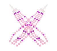 EXAOMBLE Cintas Decorativas para Manillar de Bicicleta Infantil Borlas y Cuentas, Color Rosa, para Patinetes y Triciclos, Accesorios para Bicicleta Niña para Juego al Aire Libre