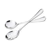 EXAOMBLE Coladores de Acero Inoxidable Diseño Antideslizante Juego de 4 Cucharas Pequeñas y Apto para Lavavajillas para Servir Comida Occidental