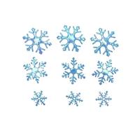 EXAOMBLE Confeti de Copos de Nieve Navideños de Plástico Azul 600 Piezas para Decoración Reutilizable Adecuado para Fiestas y Manualidades