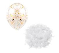 EXAOMBLE Confeti de Globos Blanco de 1cm y 50g para Decoración de Cumpleaños y Bodas Efecto Festivo y Forma Delicada para Ambiente Festivo