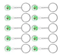 EXAOMBLE Conjunto de 10 Llaveros de Trébol de Cuatro Hojas Verde Diseño Ligero y Llavero Desmontable para Decoraciones de Fiesta Irlandesa del Día de San Patricio