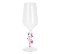 EXAOMBLE Copas de Vino Rosa Diseño de Flamenco en Vidrio Resistente para Fiestas y Cumpleaños, Vaso Creativo y Elegante para Bebidas y Cócteles