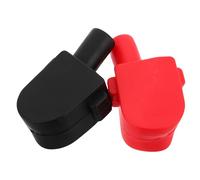 EXAOMBLE Cubiertas de Terminales de Batería de Automóvil 1 Par Negro y Rojo, Protector Aislante de Caucho Pvc para Bornes Positivo y Negativo, Tapa Antipolvo para Coches, Motos y Marina