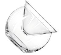 EXAOMBLE Cuenco de Vidrio Triangular para Servir Caviar y Ensaladas con Doble Capa y Enfriador Integrado, 170 Ml, Transparente, Multifuncional para Snacks y Cócteles, Adecuado para