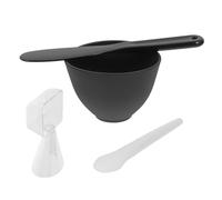 EXAOMBLE Cuencos De Silicona Para Recipiente De Mezcla Aplicador Kit De Herramientas Para Diy 4 Piezas Color Negro