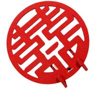 EXAOMBLE Decoración de Boda Doble Felicidad en Fieltro Rojo, Adorno Tradicional Chino para Sala y Fiesta Temática China, Pieza Única de 1 Piez