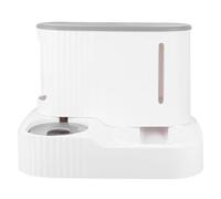 EXAOMBLE Dispensador Automático de Agua y Comedero para Gatos y Perros Pequeños Capacidad de 3l de Alimento y 0.85l de Agua, Suministro Permanente y Material Pet y Hips