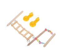 EXAOMBLE Escalera De Juguete para Aves De Natural Ventosa Perchero y Columpio para Periquitos y Cacatúas para Viajes Coche y Ejercicio Aéreo