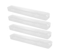 EXAOMBLE Estuche Transparente para Lápices y Pinceles, 4 Unidades, Caja Plástica Compacta, Soporte Portátil para Bolígrafos, Almacenamiento Versátil para Uso Artístico y Escolar