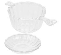 EXAOMBLE Infusor de Té de Vidrio con Filtro para Hojas Sueltas, Incluye Platillo, Filtra Hojas y Aísla Residuos, Adecuado para Uso en Casa y Restaurante, 1 Set