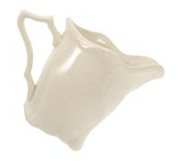 EXAOMBLE Jarra de Cerámica Color Beige Crema, Jarra Lechera para Café y Capuchino, Recipiente Versátil para Leche y Salsa, 1 Pieza para Uso Doméstico y Cafeterías