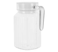 EXAOMBLE Jarra de Plástico Transparente con Tapa Hermética, Capacidad 500ml, Diseño con Estrías Único, Adecuado para Jugo y Agua Fría en Casa o Bar Reutilizable