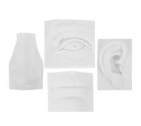 EXAOMBLE Juego de 4 Moldes de Yeso para Práctica de Dibujo Rasgos Faciales Realistas, Figura Decorativa de Color Claro y Ligera para Bocetos Artísticos