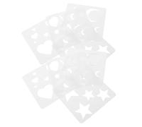 EXAOMBLE Juego de 8 Plantillas de Pintura Reutilizables de Pet Blanco Formas de Círculo, Luna, Estrella y Corazón para Manualidades y Sesiones de Arte al Aire Libre