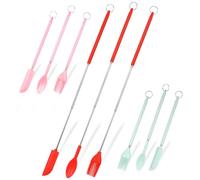 EXAOMBLE Juego de 9 Espátulas Telescópicas de Silicona Reutilizables y Ligeras para Cocinar y Untar Salsa de Tomate en Cocina Casera