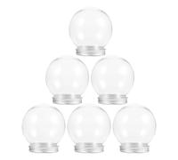 EXAOMBLE Kit de 6 Globos de Agua Transparentes Material Pet y Aluminio de 150 Ml con Tapón de Rosca y Diseño Simple para Manualidades DIY Adecuado para Ambientación Navideña