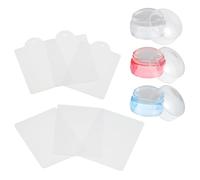 EXAOMBLE Kit de Estampación para Uñas 3 Sets de Sellos de Silicona Transparentes y Plantillas para Decoración Precisa y Fácil en Manicura