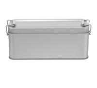 EXAOMBLE Lata Rectangular de Hierro Plata para Galletas y Dulces con Tapa, Caja Creativa para Embalaje de Chocolate y Caramelos para Temporada de Flores y Pascua