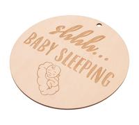 EXAOMBLE Letrero para Puerta de Dormitorio Ñiño Durmiendo, Redondo 15 Cm de Madera Ligera, Señal Colgante para Guardería y Decoración Shower, Cartel No Molestar para Habitación Infantil