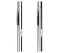EXAOMBLE Linterna Médica LED Recargable USB de Metal Color Plata, 2 Unidades, Linterna Tipo Bolígrafo Portátil para Diagnóstico de Oído, Nariz y Garganta, Luz Clara y Amarilla, Uso