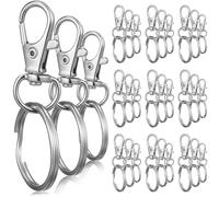 EXAOMBLE Llaveros con Cierres Giratorios de Langosta 30 Piezas Acero Inoxidable 38mm 35mm 32mm 10 Unidades Cada Tamaño Anillos Redondos para Llavero Manualidades Accesorios para Organizar