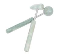EXAOMBLE Masajeador portátil de jade 2 piezas para masaje corporal y relajación muscular con aleación de aluminio, color verde, ideal para uso en casa y promoción de la circulación
