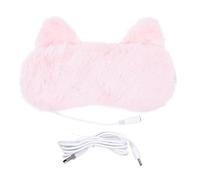 EXAOMBLE Máscara para Dormir Calefacción USB en Franela y Pp, Alivia Fatiga y Estrés, Adecuado para Uso en Casa Antes de Dormir, Color Rosa