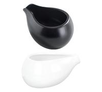 EXAOMBLE Mini Jarra de Leche de Cerámica para Café, 2 Piezas, Diseño Redondo Elegante y Fácil de Limpiar, Adecuado para Uso en Cocina y Restaurante