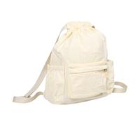 EXAOMBLE Mochila Casual y Deportiva para Mujer, Bolsa Pequeña en Tela Oxford Beige, Uso Versátil con Cordón Seguro para Desplazamientos y Ocio